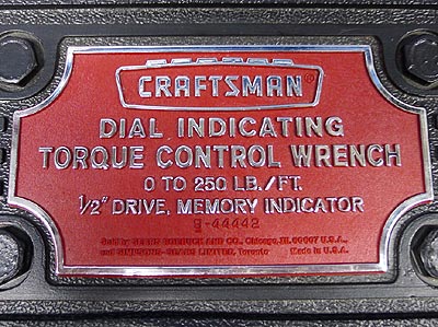 Craftsman 1/2" Drive Dial Indicator Torque Wrench (9-44442)