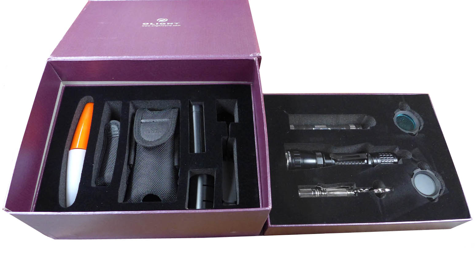 Olight Gift Box Set - 3 flashlights + accessories