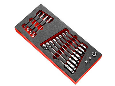 (MODM.467BFJ12)-12pc Hinged Ratcheting Comb Wrench Set (8-19mm)