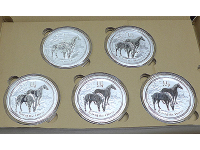 Australian Lunar 2014 Uncirculated Silver Coin Set (5kg)($7,995)